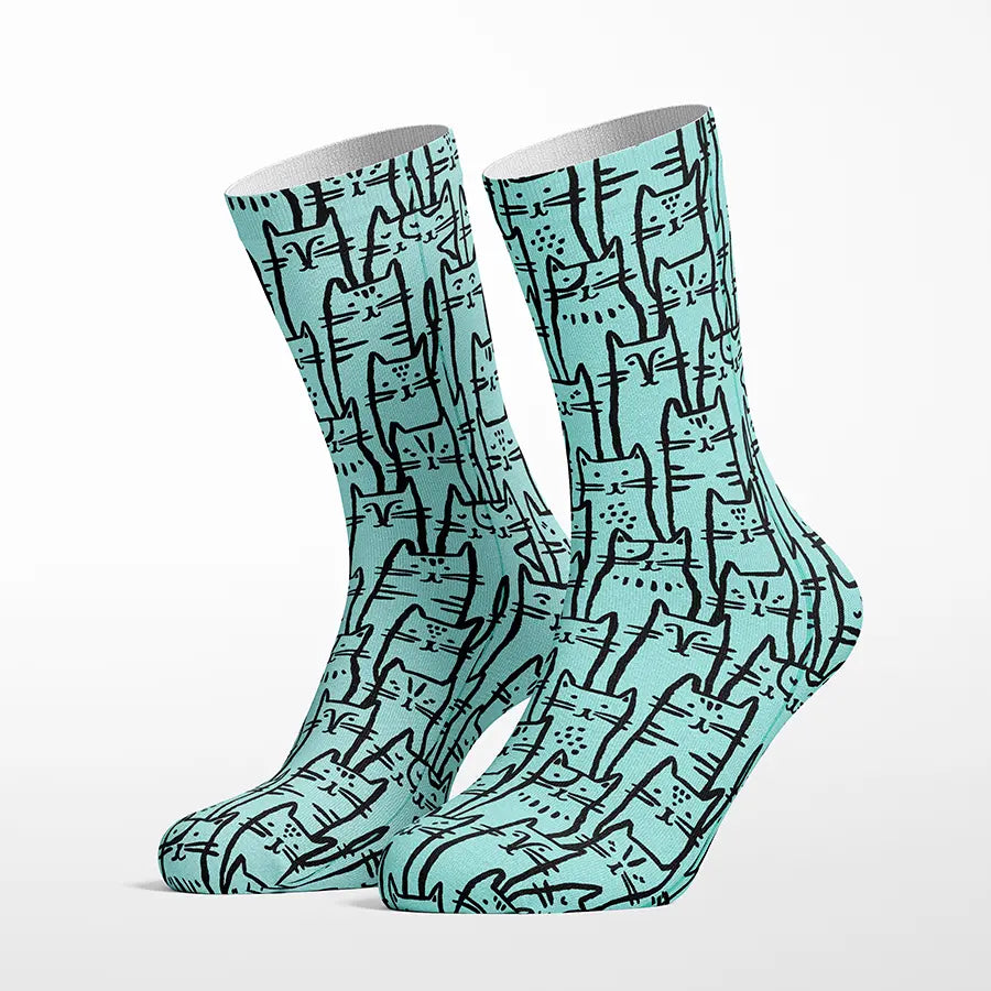 Cat Party crew socks